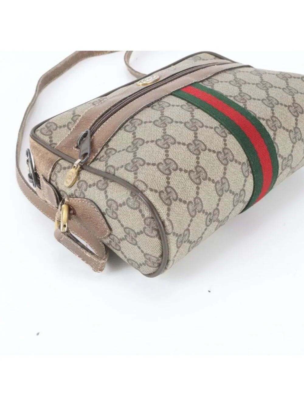 Gucci Vintage GG Supreme Sherry Line Leather Shoulder Bag